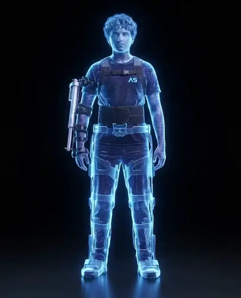 Holographic scan of the subject wearing the PX-1 ExoArm